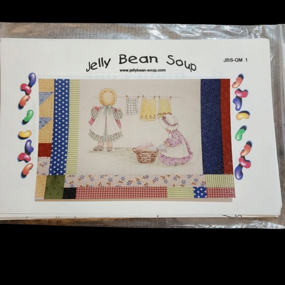 Jelly Bean Soup Vntg 2002 Washday Betsy & Friends Quilt Block Pattern #1 Grandma